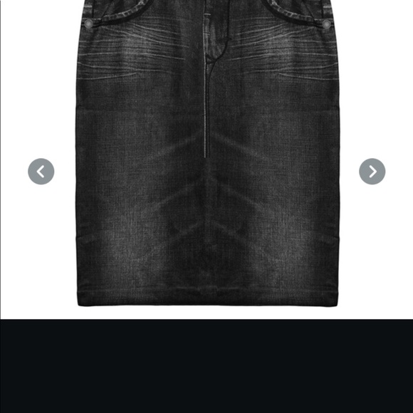 Women Fashion Print Seamless Skirt Faux Denim Jean - Picture 5 of 6